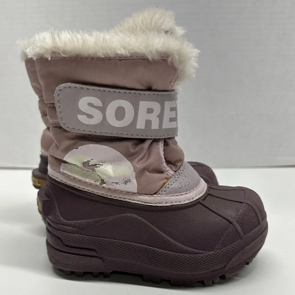 Sorel Snow Commander Winter Snow Boots Purple White Little Kids Girls Size 7